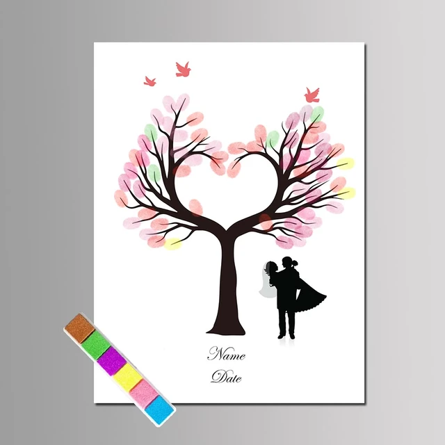 Wedding Guest Book Ink Pads, Fingerprint Tree Ink Pads 