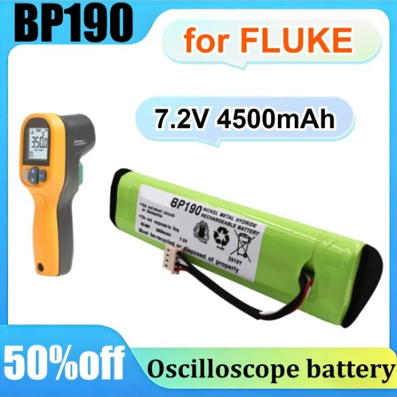 BP190 7.2V 4500mAh High Quality Ni-MH Battery for FLUKE Oscilloscope 192 430 435