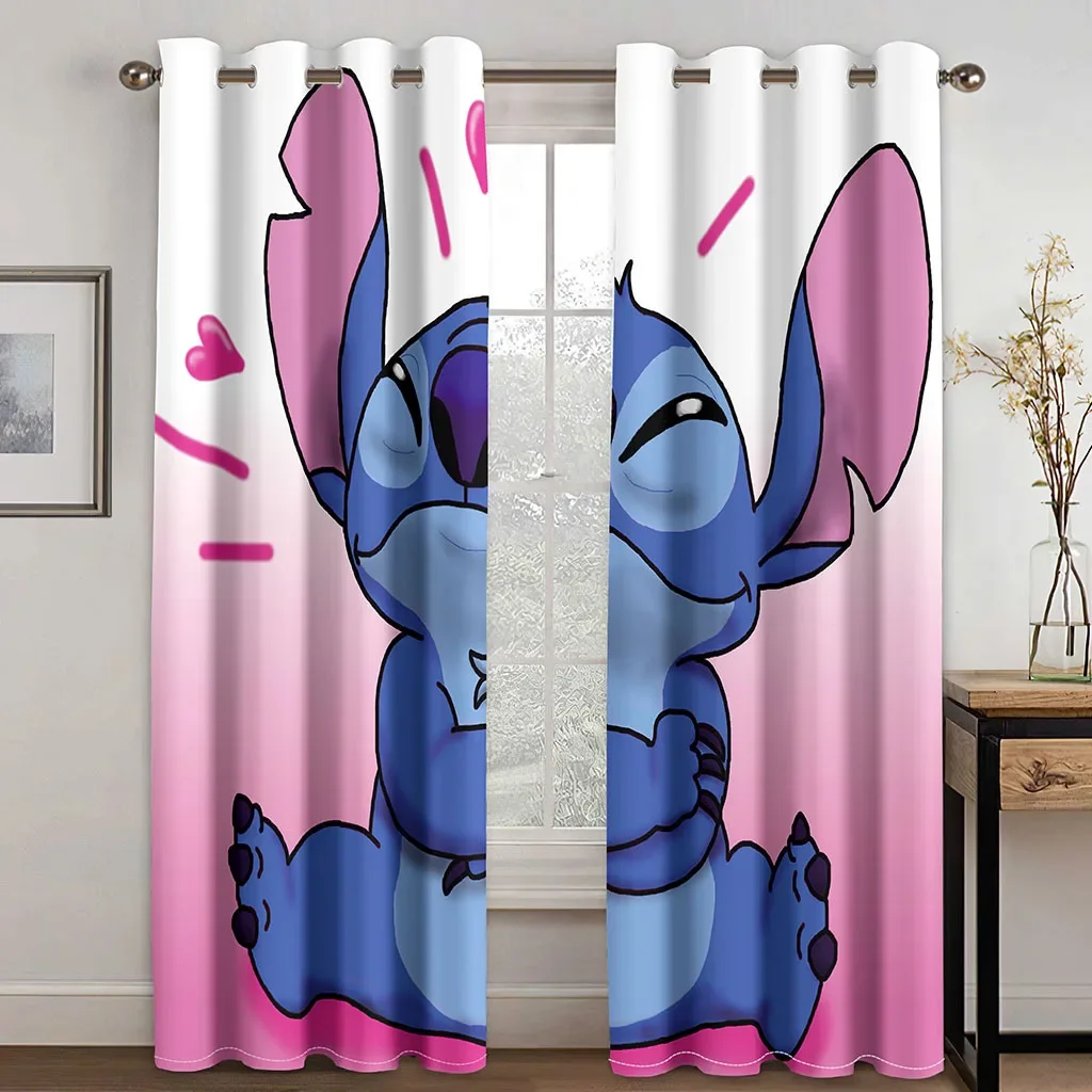 Disney Blackout Curtains Lilo & Stitch Thermal Insulated Darkening Window Drapes for Kids Bedroom Décor 2 Panels Rings Top 6