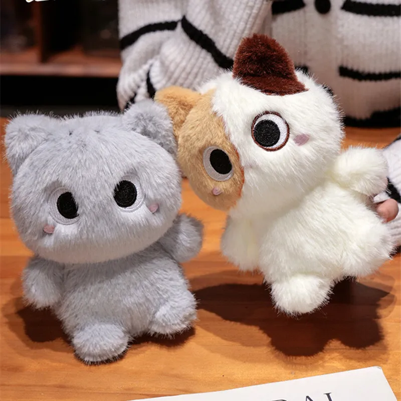 20CM Soft Siamese Cat Stuffed Plush Toy Orange & Black Kitten Animal Doll Cute Birthday Gift for Kids