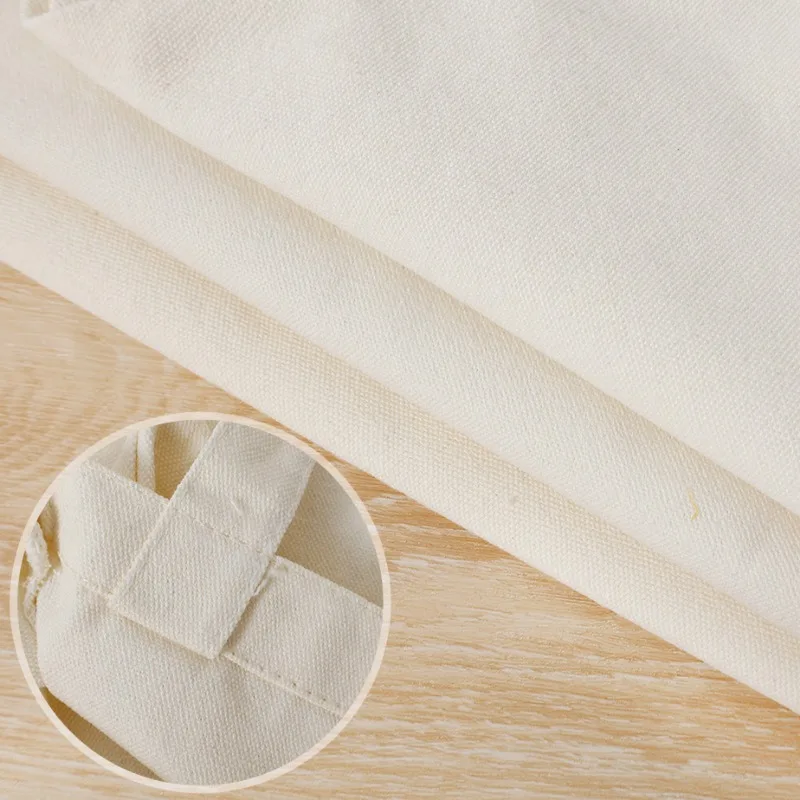 Large Capacity Canvas Bag Plain Cotton Cloth Shopping Bags Milky White Storage Pouch Sturdy Shoulder Bag Simple Handbag Gift