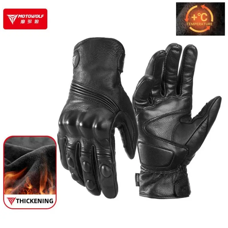 Guant Térmicos De Cuero Genuino Para Hombre, Manoplas De Piel De
