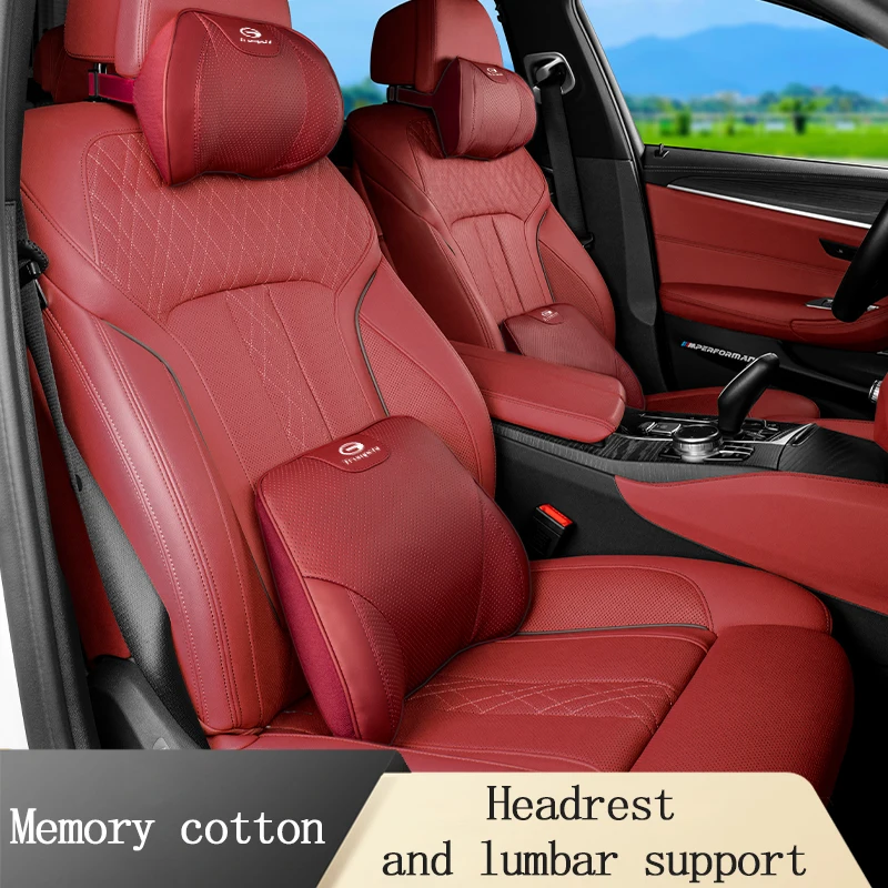 

For Volkswagen R GTI Jetta Golf Skoda CC Car Headrest Lumbar Seat Cushion Neck Pillow Lumbar Support Memory Foam Car Accessories