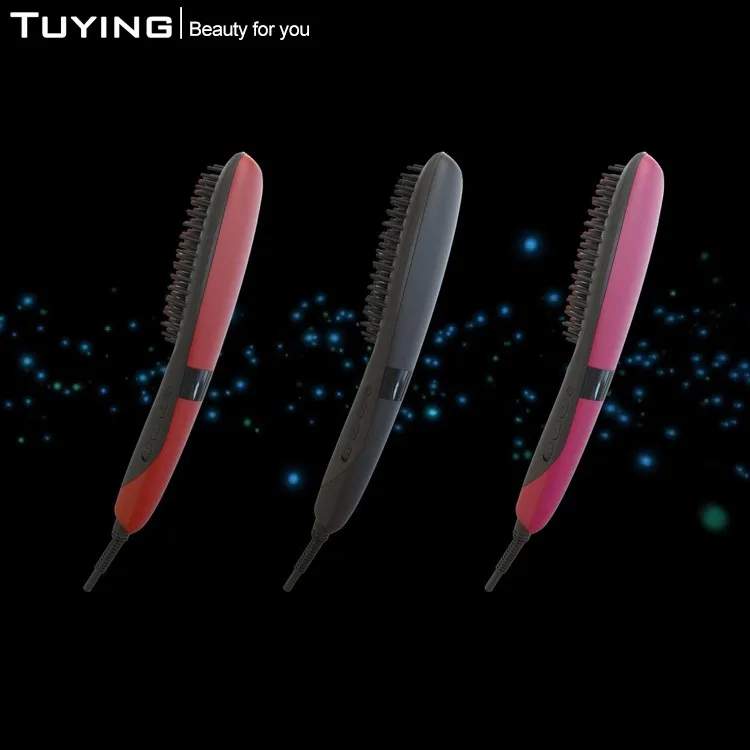 Second Generation OEM Private Label 2 in 1 Electric Fast Hair Brush Straightener Comb 6