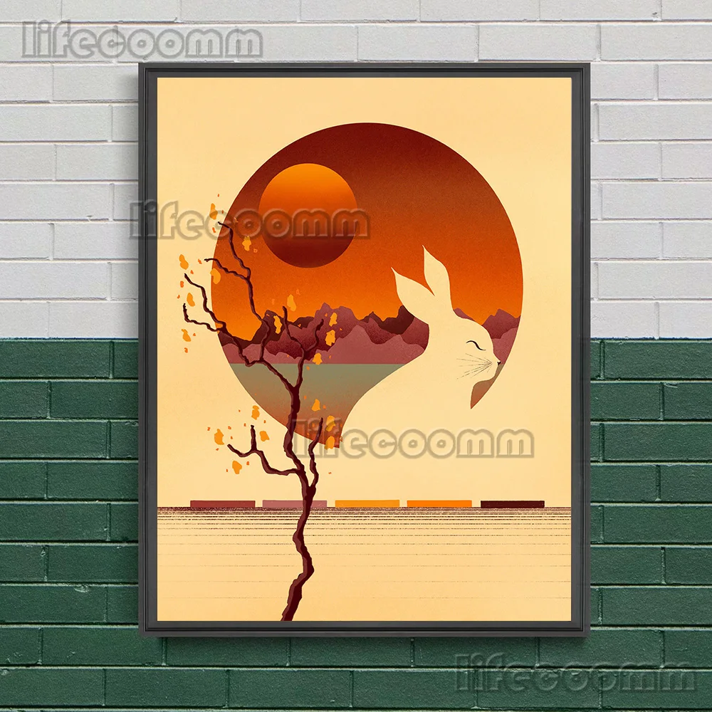 Description Picture 4 of itemCelestial Star Moth And  Mid Century Witchy Beetles Abstract Wall Art Canvas Print Boho Butterfly Gothic Art Poster Print Decor