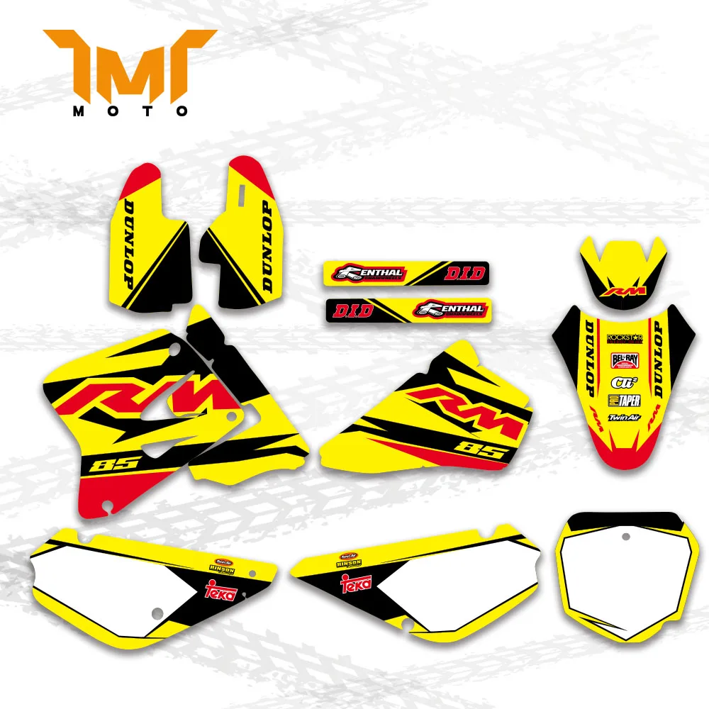 TMT GRAPHICS & BACKGROUNDS DECALS STICKERS Kits Fit for Suzuki RM85 RM 85 2002-2012 new team graphics stickers decals with matching backgrounds fit for ktm 125 250 300 380 400 520 sx mxc 1998 1999 2000