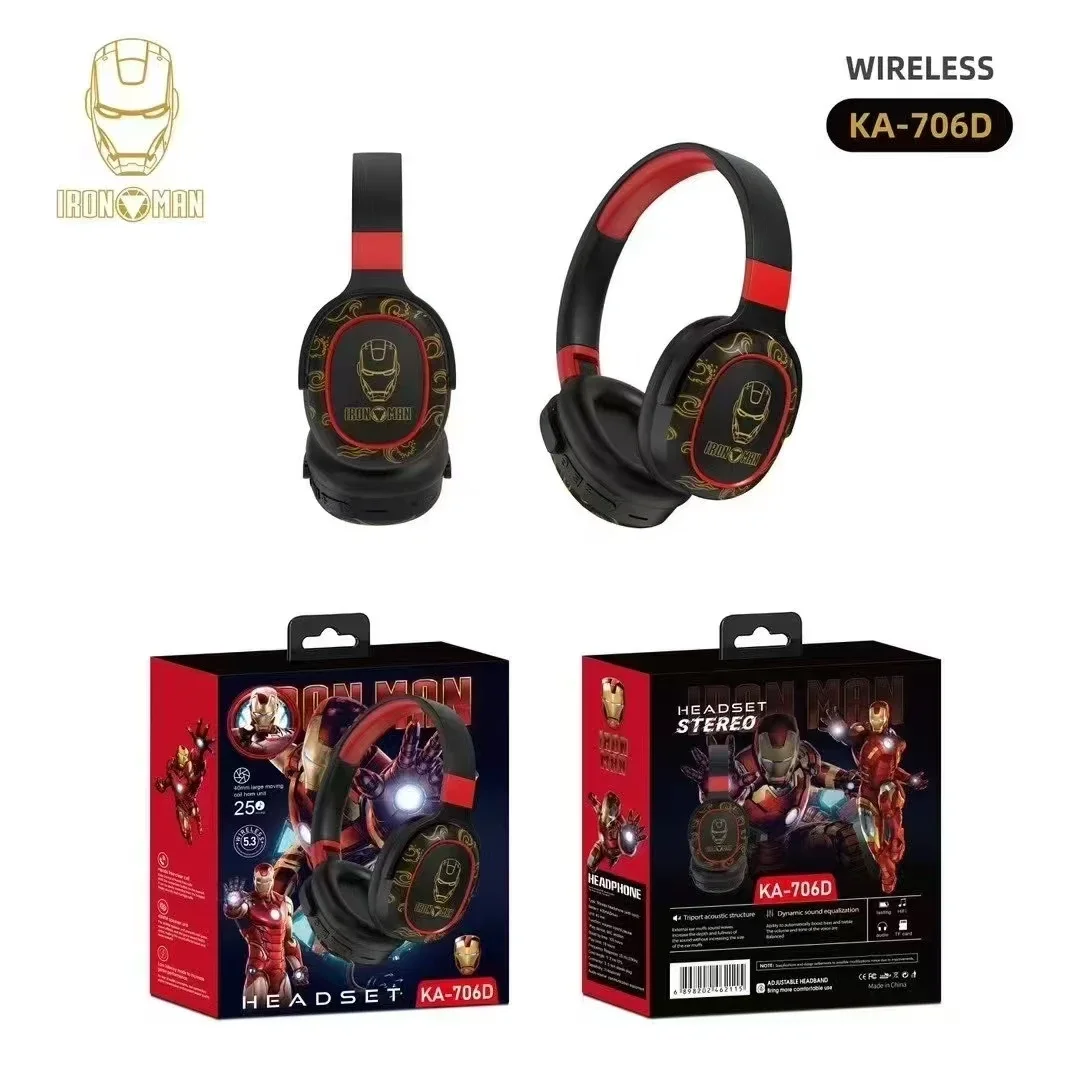 Disney Stitch Bluetooth Headphones Foldable Wireless Earphones Headset Gamer Stereo Sound Laptop Kids Anime Cartoon KA-706