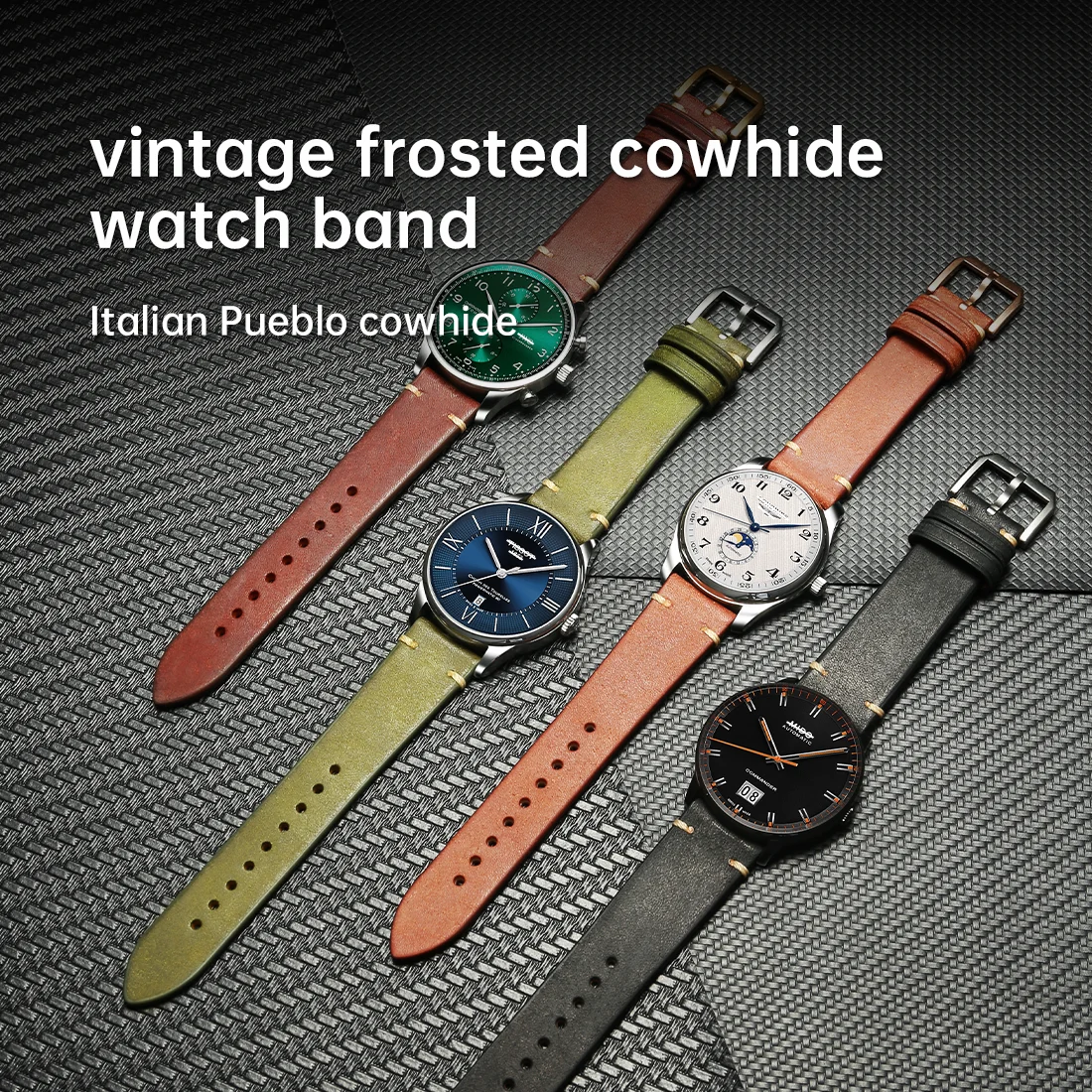 Premium Full Grain Leather Watch Strap with Quick Release