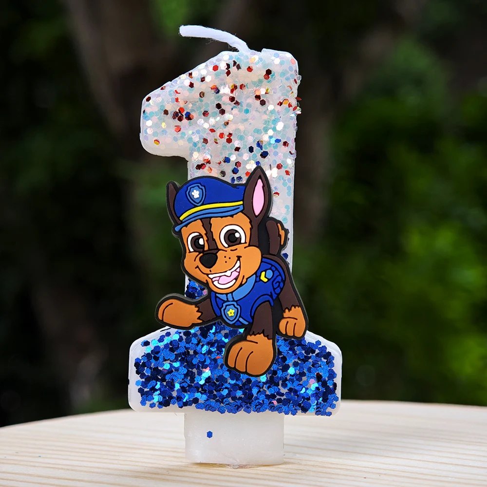 PAW Patrol Kerzen Nummer 0-9 Geburtstagstorten-Dekoration Geburtstagsparty Tortendekoration Baby-Shower-Dekoration Geschenk – Detail 2