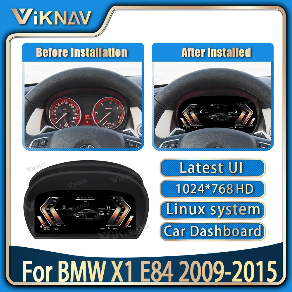 

12.3inch Car Dashboard For BMW X1 E84 2009-2015 Vertical Screen Car Speed Meter Digital Cluster LCD Dashboard Instrument