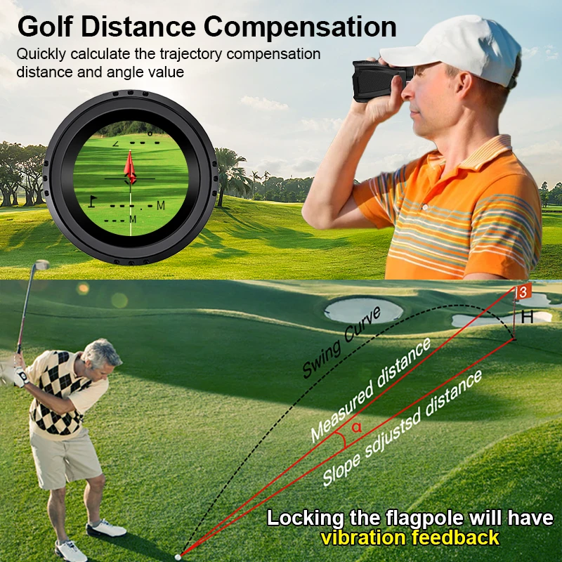 TOTEN Golf 6x21 Laser Rangefinder BAK4 USB Rechargeable 1000M Distance Meter Outdoor Hunting LCD Range Finder Roof Monocular