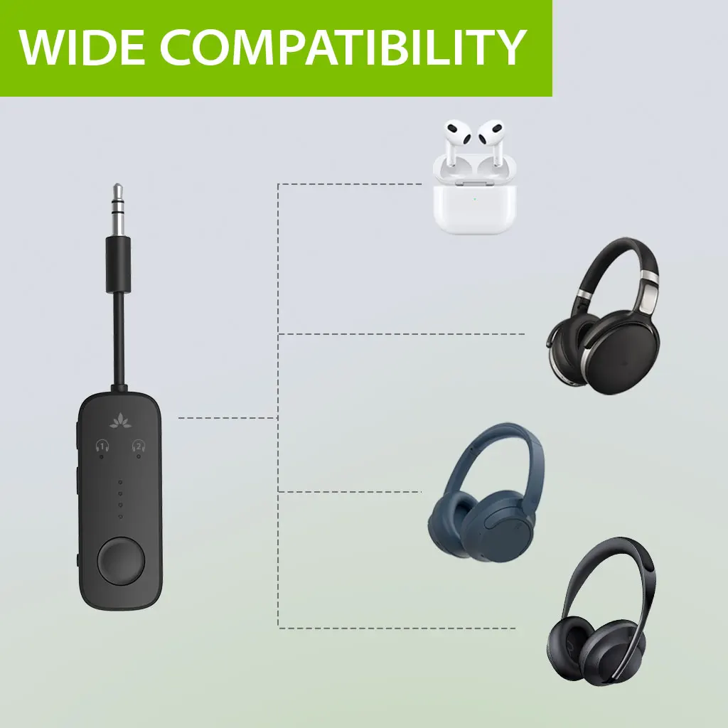 Avantree-bluetooth 5.3 Adaptador de Relé para Aviões Qualcomm Apt-x Baixa Latência Suporte Adaptativo Transmissor de Áudio sem Fio - Image 5