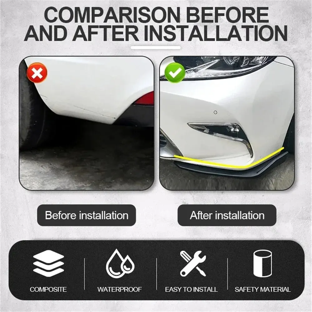 Car bumper spoiler 1 pair car bag corner bumper spoiler front rear lip anti-collision universal car side skirt accessory