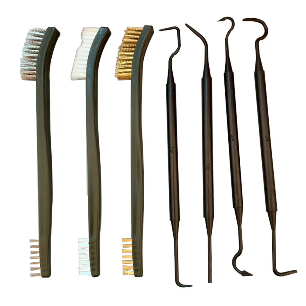 

7pcs Stainless Steel Wire Brush Set Double-end Pick Remove Rust Brushes Cleaning Kit Polishing Gun Cleaning Tool