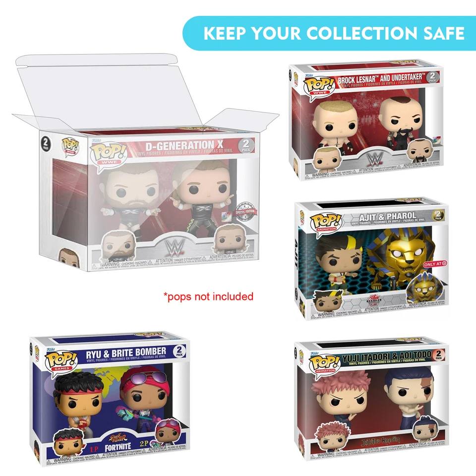 Baskiss Custodie Protettive Per Funko Pop 15,2 Cm – 3 Pezzi, PET Trasparente 0,5 Mm, Antigraffio, Con Linguetta Di Blocco