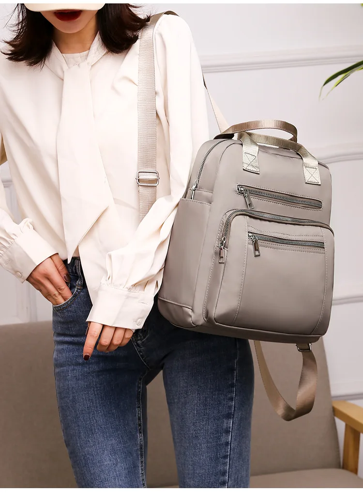 Women Solid Waterproof Multifunction Crossbody Bag