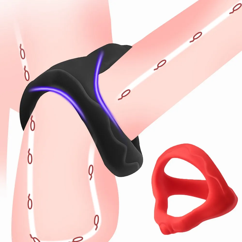 Silikon haltbaren Penis Ring erwachsene Männer Ejakulation Verzögerung Keuschheit Hahn Gummiringe Penis vergrößerung Sexspielzeug für männliche Sex Ring 1