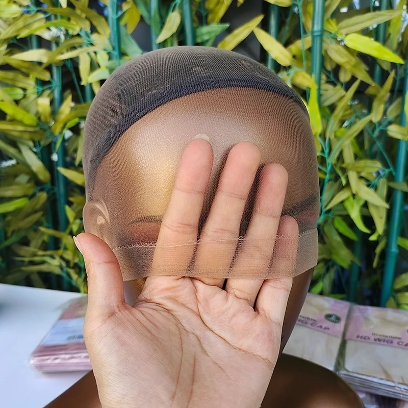 Cheap 1/5/20 Pack Invisible HD Wig Cap For Lace Front Wig Transparent Cap for Stocking Caps For Women