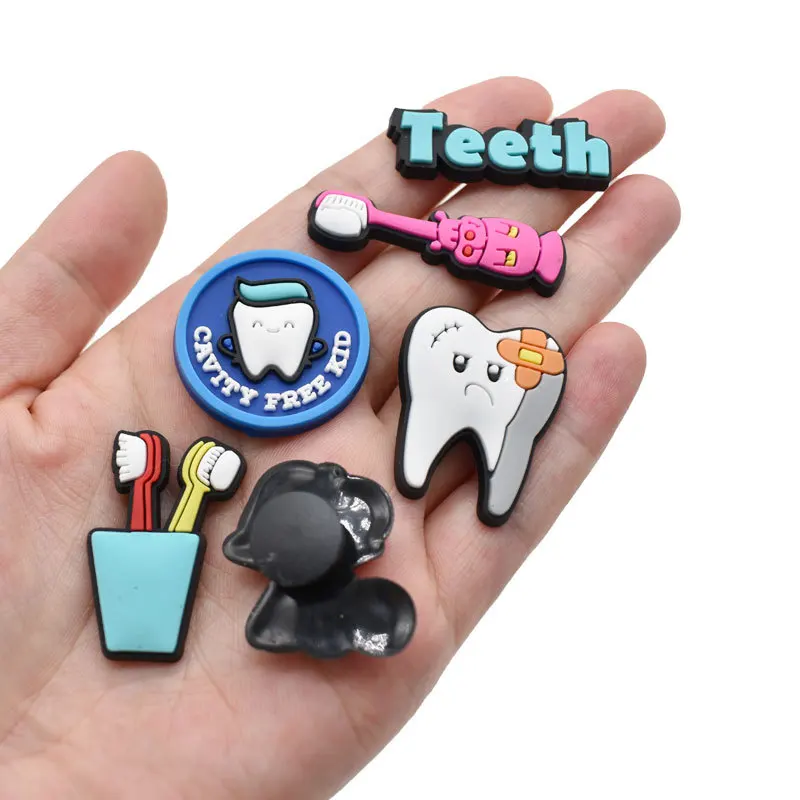 Hot Sales 1Pcs Dental Series PVC Teeth, Toothbrush, Medical Kit Charms