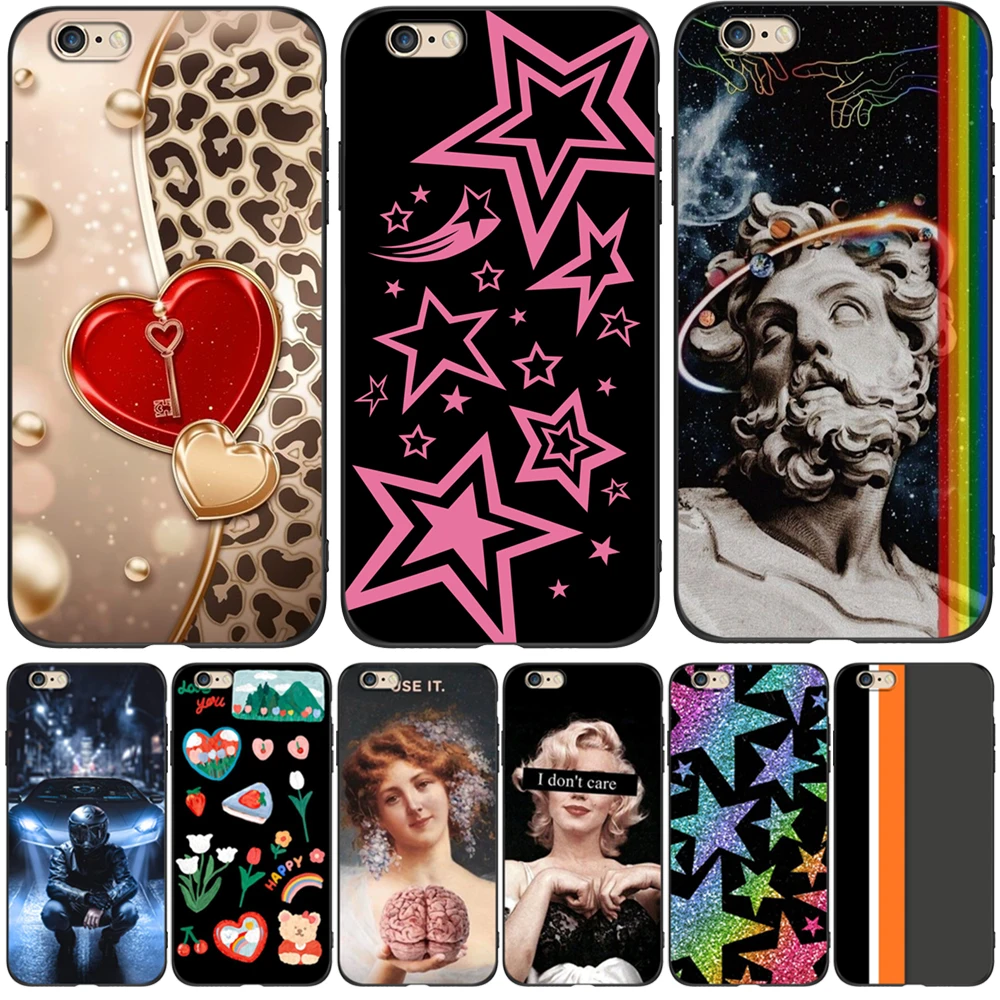 Per Iphone 5 S 5 S Se 2016 4.0 "Custodia Per Telefono Su Apple Iphone 6 S 6 S Plus Funda Bumper Custodia In Tpu Nero Fashion Luxury Pattern