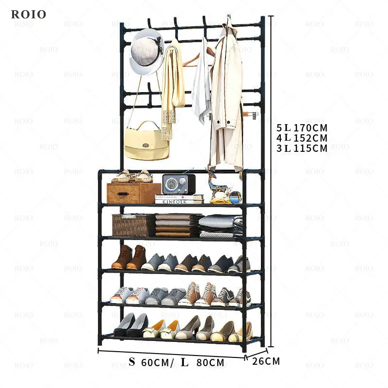 Multi-layer Shoe Rack DIY Clothes Hanger Coat Rack Storage Clothing Drying Shoe Organizer