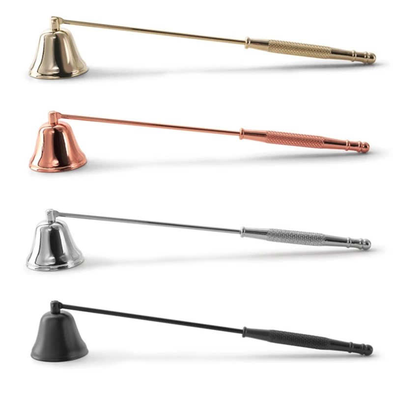 

Candle Snuffer Accessories Vintage Decoration Candle Cover Tool Bell Shape Long Handle Banquet Safely Extinguish Home Decor