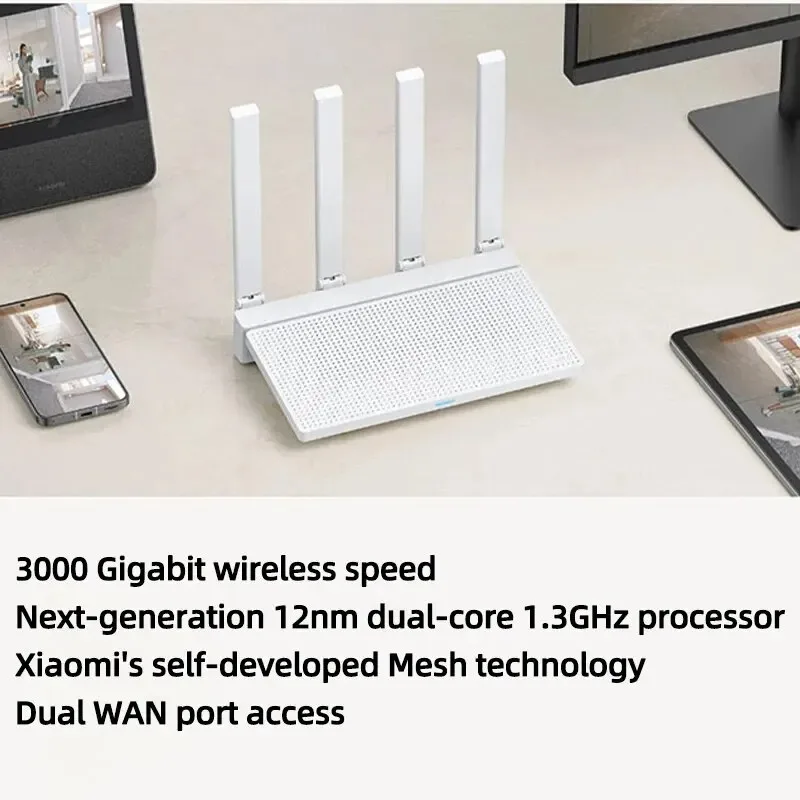 Original Xiaomi Router AX3000T IPTV Mesh Networking Gigabit Ethernet Ports Gaming Accelerator Repeater Modem Signal Amplifier-CN - 2