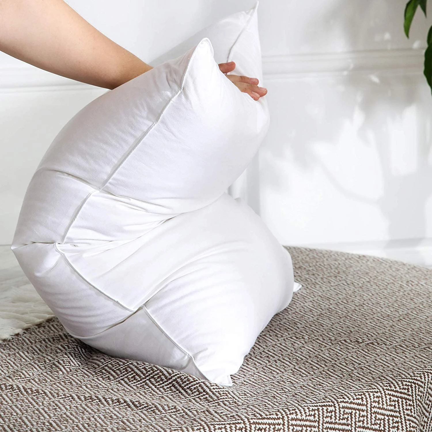 Hypoallergenic Duck feather Inserts, Soft Fluffy Cushion Sham Stuffers for Sofa, Couch, Bed,Cushion Inserts Scatters 2