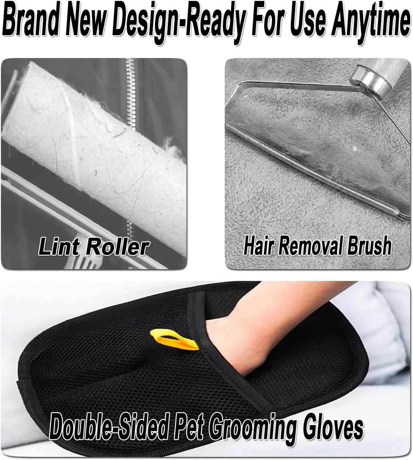 Double-Sided Grooming Gloves for Pets for Dogs Bathing, Reusable Pet Hair Remover Glove Washing, Deshedding