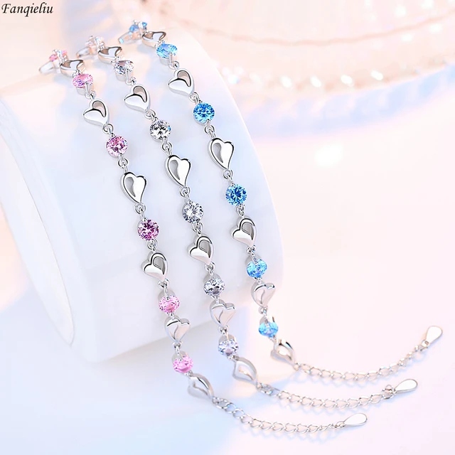 TJP Top Quality 925 Silver Bracelets For Girl Party Jewelry Latest Star  Heart Design Women Silve Anklets Accessories Bride Bijou - AliExpress