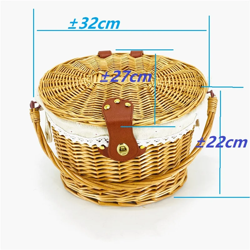Bicycle Retro Wicker Basket For Brompton Folding Bike Front
