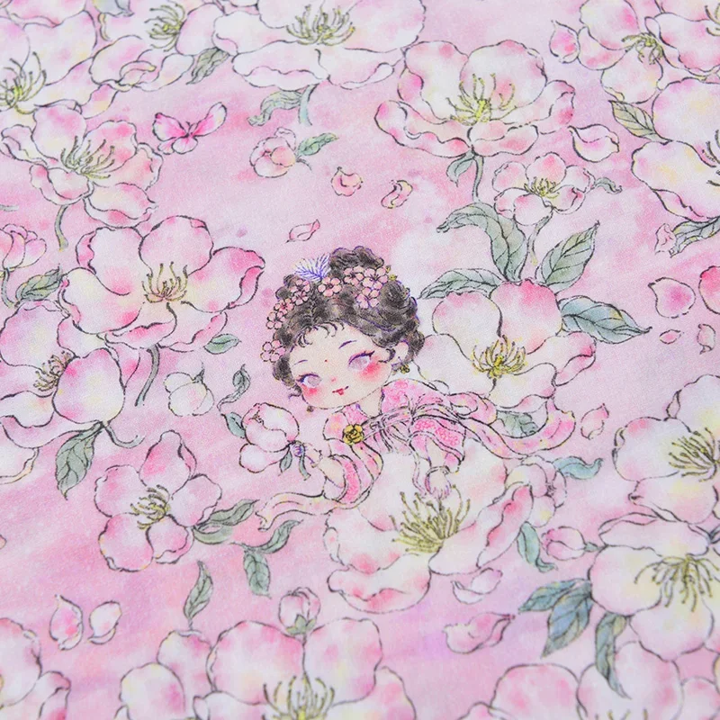 cotton fabric cotton poplin fabric pure cotton fabric Chinese style for DIY sewing clothes skirt Hanfu by half meter