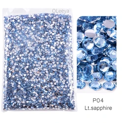 Oleeya Wholesale Flatback Silver Resin Rhinestones - Large Pack Glitter Crystals - 5mm SS20--10000pcs (4 Lt Sapphire)