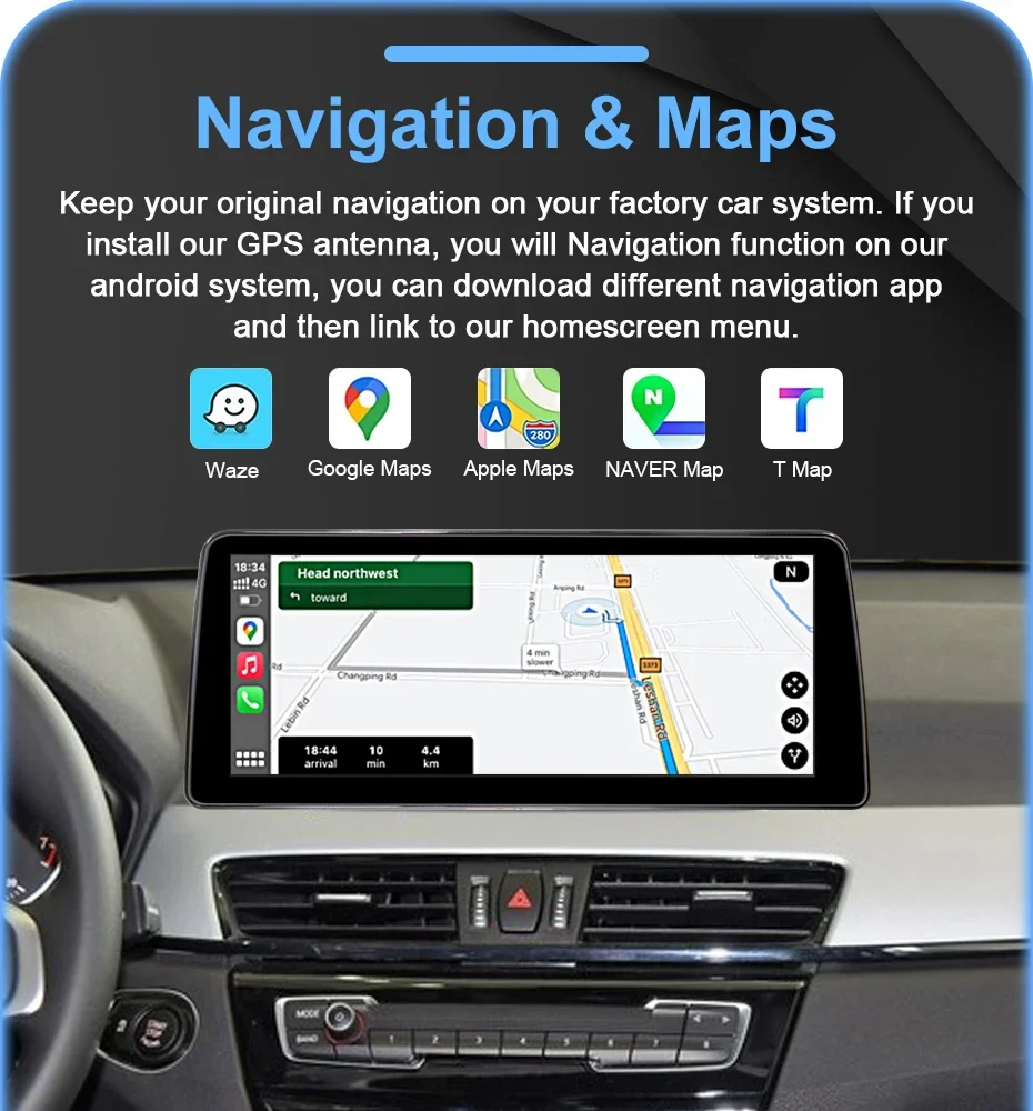 Android Auto Radio Wireless Carplay 12,5-Zoll-Linux-Auto-Multimedia-Bildschirm für BMW X1 F48 2016-2017 Autolink Airplay Navigation GPS – Detail 12