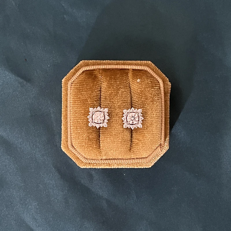 Trendy 925 Sterling Silber 0,5 Carat D Farbe VVS1 Moissanite Ohrringe für Frauen Weißes Gold Überzogen Geometric Ohrringe Geschenk – Detail 7