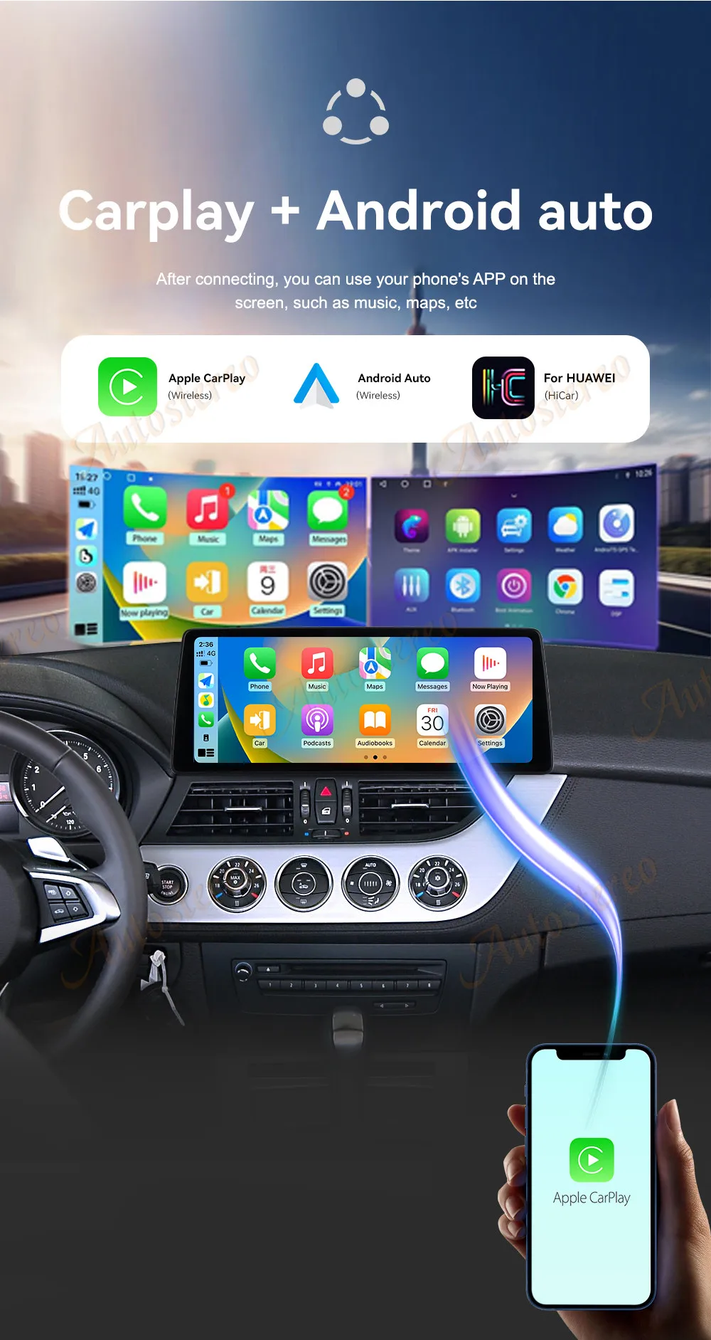 12.9 Ultra Dual BT Carplay Android 14 Car GPS Navigation For BMW Z4 E89 2009-201