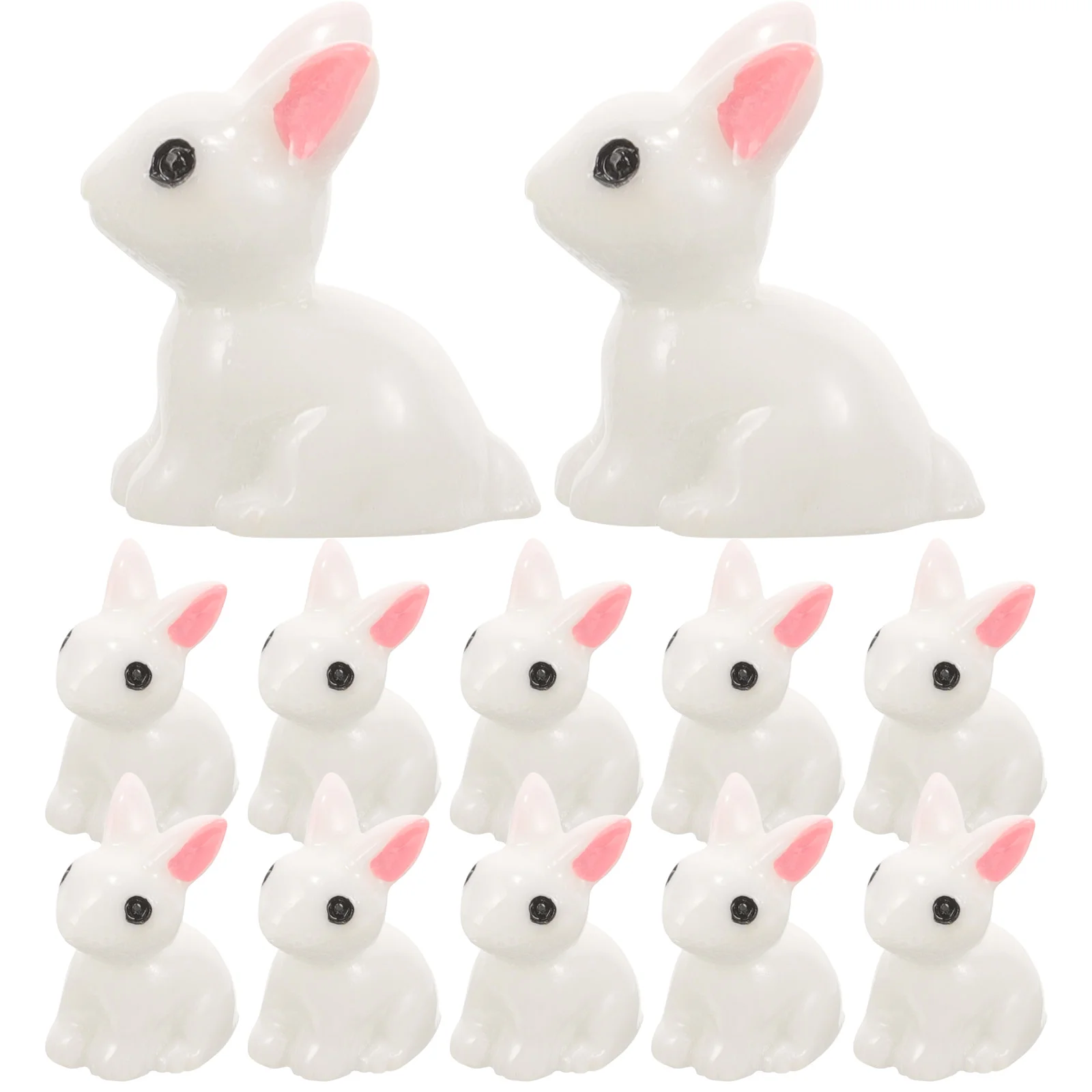 

100pcs Miniature Rabbit Decorations Bonsai Rabbit Models Rabbit Resin Ornaments