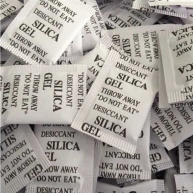 50/100 Packs 2g NonToxic Silica Gel Sachet Desiccant Damp Kitchen Room Living Moisture Dehumidifier Accessory Absorber Bag