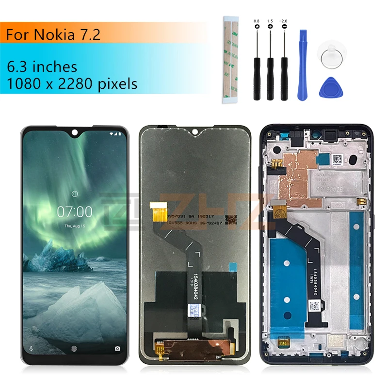 

For Nokia 7.2 LCD Display Touch Screen Digitizer Assembly TA-1193 TA-1178 TA-1196 TA-1181 lcd Replacement Repair Parts 6.3"