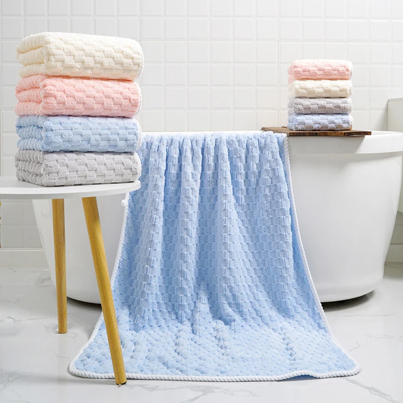 Set of 3 Coral Velvet Towels Soft Bath Towels Highly Absorbent Guest Towels 35x75cm 85x150cm 70x140cm Various Sizes 3