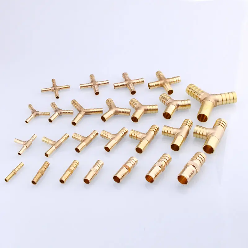Hose Pipe Fitting 4 5 6 8 10 12 14 16 19 25mm Hose Barb Brass Hosetail Straight Elbow Tee Y Cross 2/3/4 Way Fitting Splitter Connector Home Garden