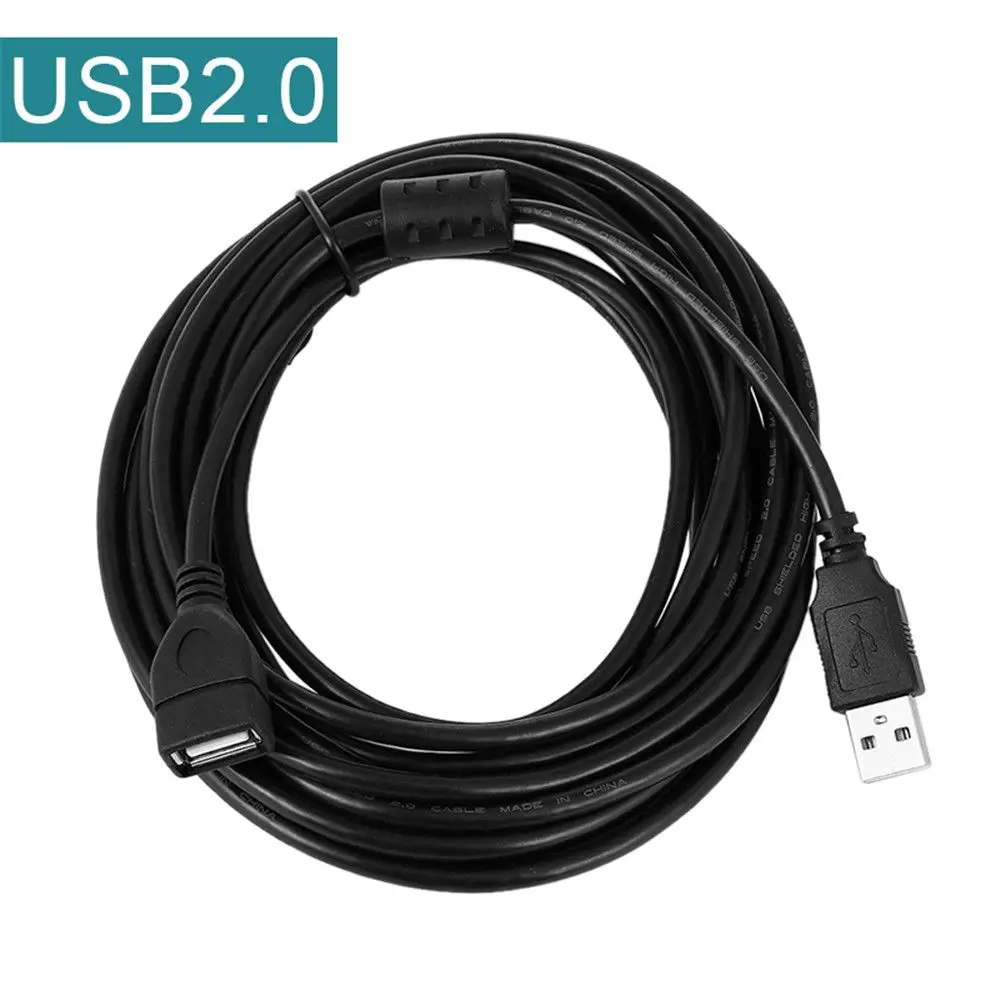 High Quality 0.6M 1M 1.5M 3M 5M USB 2.0 A Male to A Female Data Sync Charger Extension Cable Cord Black Data Cables Accessories