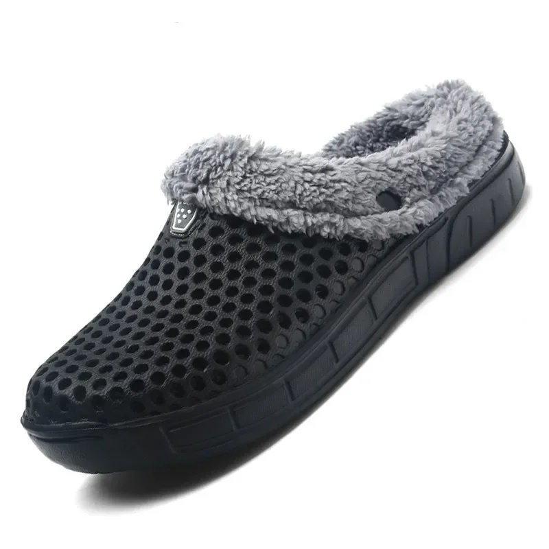 

2023 Winter Warm Slippers Women Men Shoes Indoor Slides Cotton Pantoffels Casual Clogs With Fur Easy On House Floor Slippers