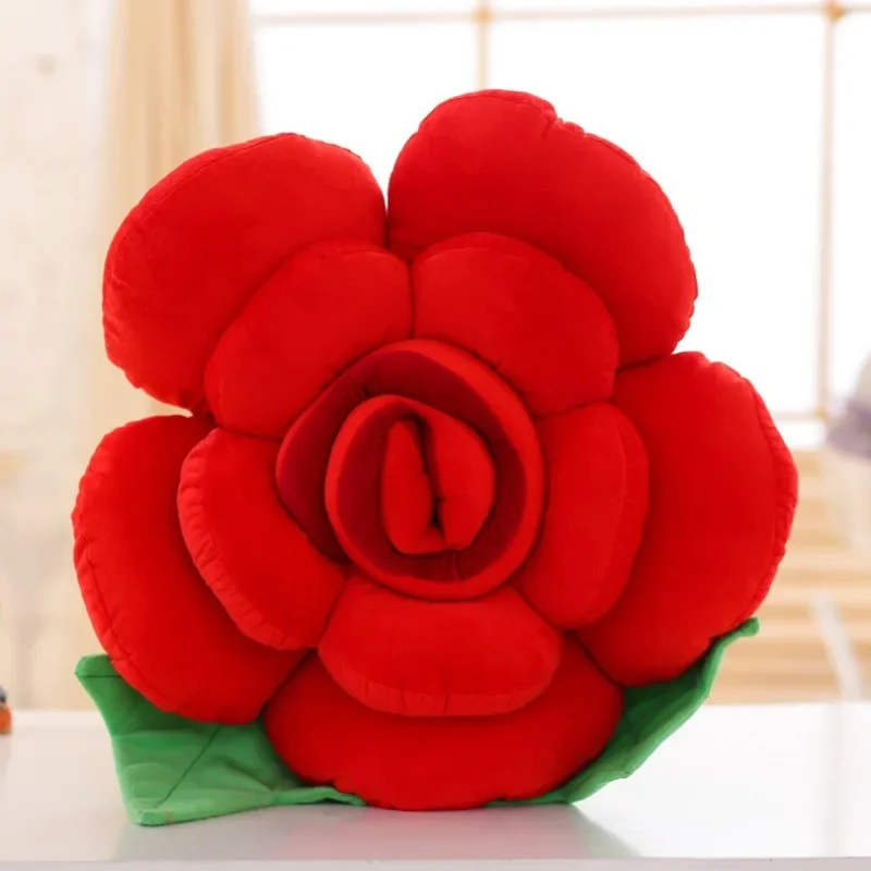 Large Rose Shaped Sofa Cushion Plush Toy Car Interior Decor Wedding Party Supply Flower Home Decor Soft Touch Pillow