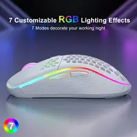 Souris Gaming Sans Fil RGB – 2.4GHz, DPI Réglable, Design Alvéolé, Rechargeable 4