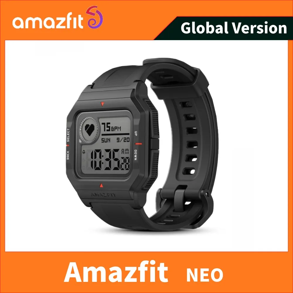 Amazfit Neo Digital Smart Watch Bluetooth 5.0 3ATM Waterproof 160MAH 1.2  Inch STN Display For Xiaomi Android IOS 98New No Box - AliExpress