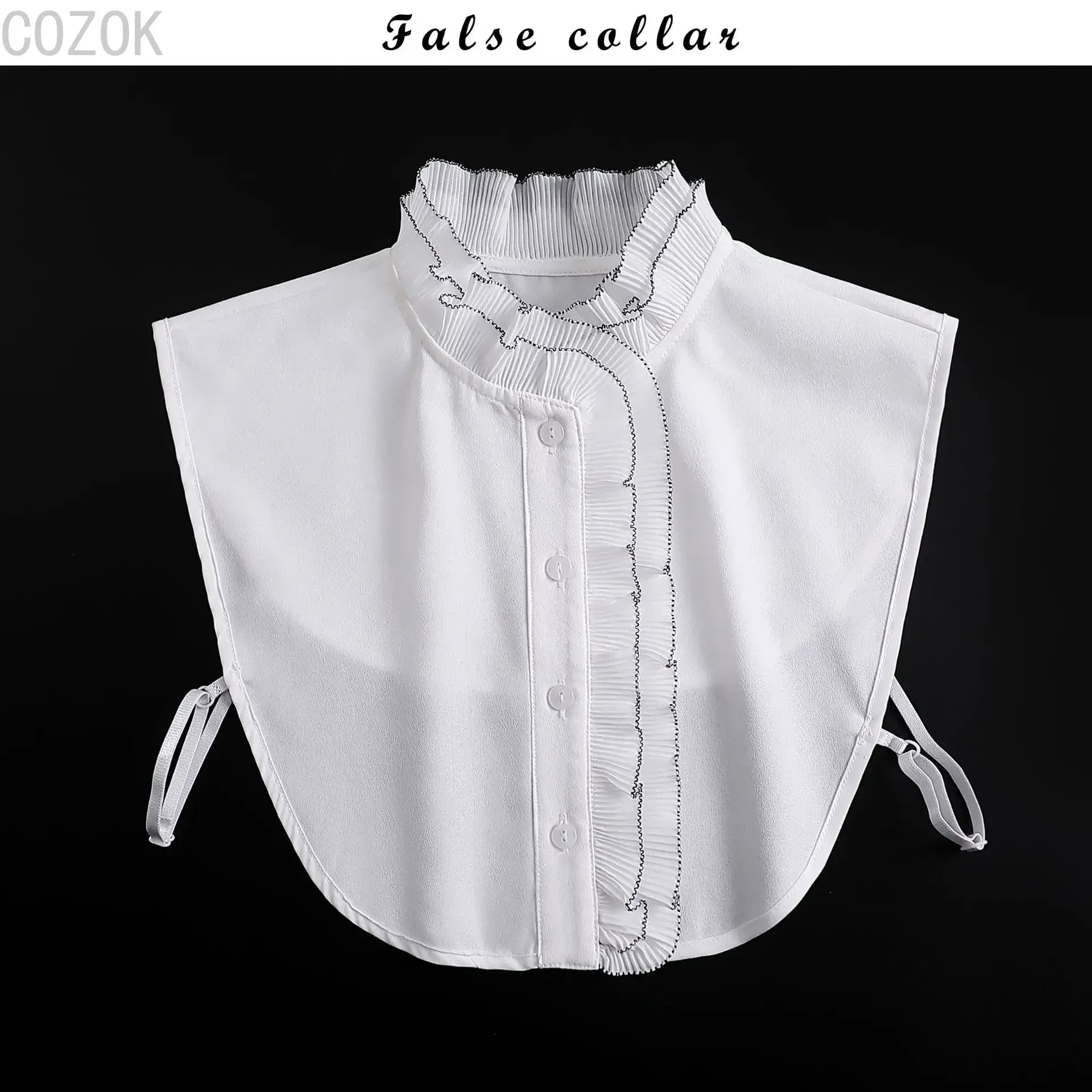 Vintage Lace Front Tie White Detachable Faux Collar