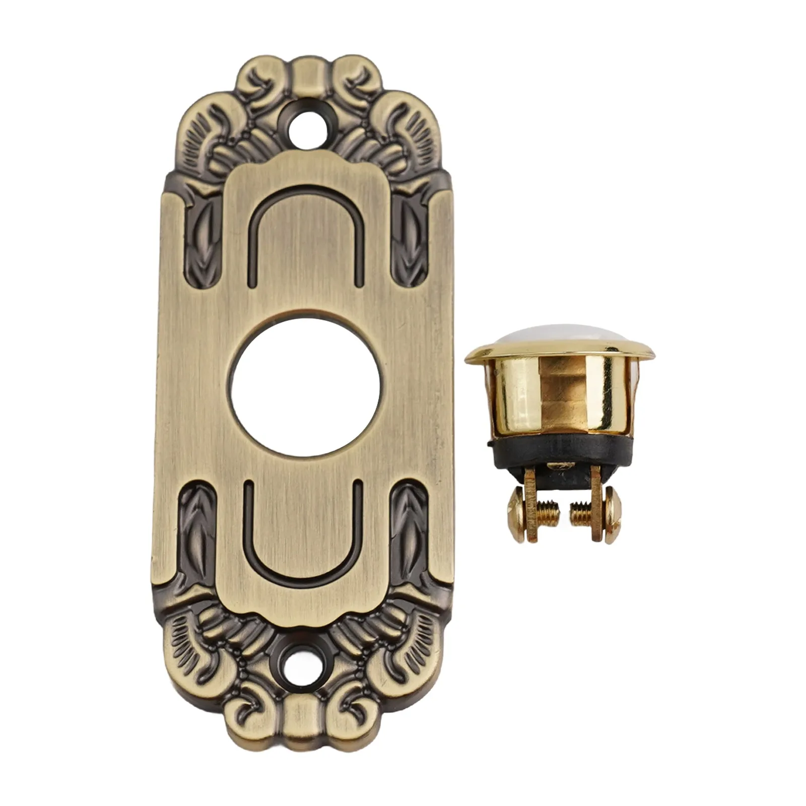 Antique Metal Doorbell Push Button Wired Lighted Up LED Doorbell Button With Screws Wall Mounted Switch