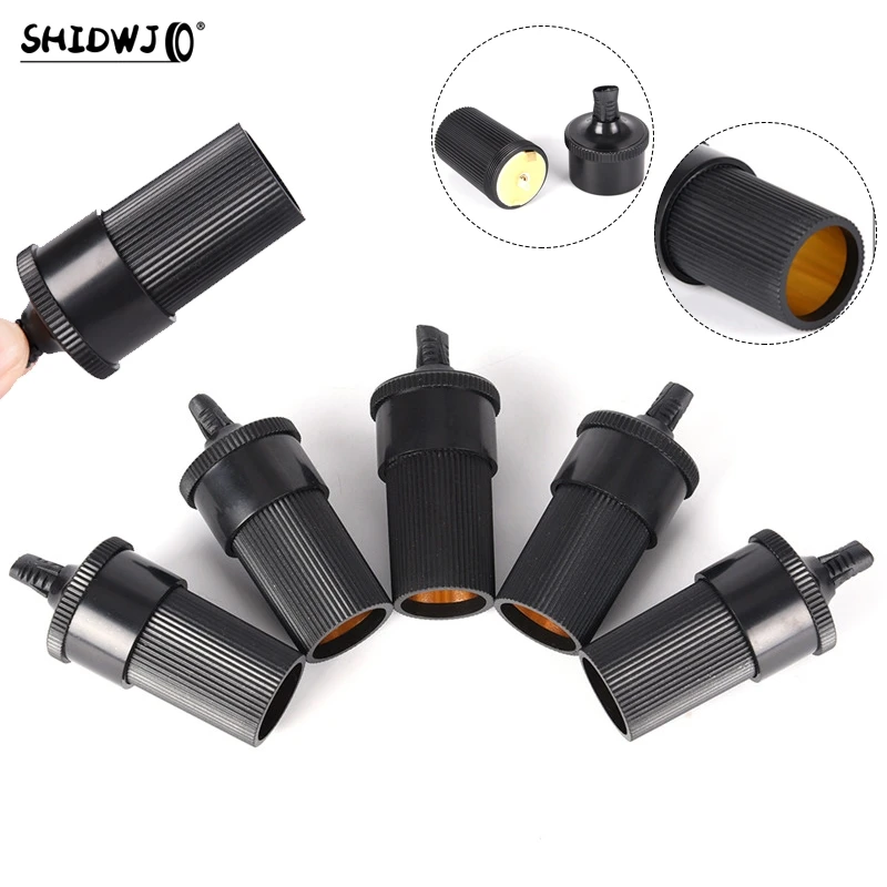 cigarette lighter conversion 5pcs 12V 24V Car Cigar Cigarette Lighter Female Inline Socket Plug Adapter  Connector Conversion Accessories