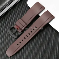 Premium Quick Release Silicone Watch Strap - Durable Rubber Band in Multiple Widths - 22mm (Brown - Black)